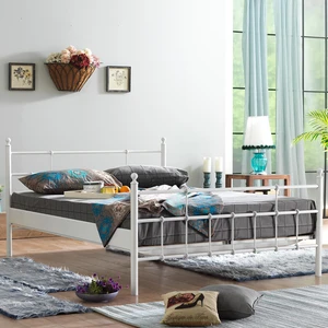 Lalas Tek Kişilik Ferforje Metal Karyola-Beyaz