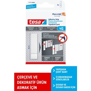 İz bırakmadan Sökülebilir Yapışkan Şerit Bantlar, Duvar ve Duvar Kağıdı için, 1kg x 6 adet, 77771
