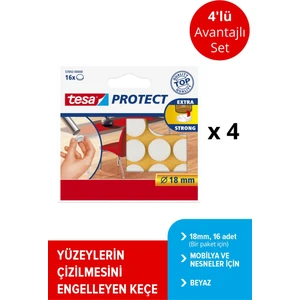 Zemin Koruyucu Daire Keçe 18 mm 16'lı Beyaz X4 Adet