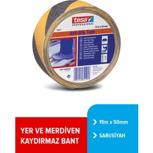 Merdiven Kaydırmaz Bant Sarı / Siyah   15m 50mm