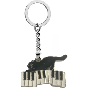 Herşey Nota Kedi Piyano Müzik Anahtarlık