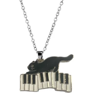 Herşey Nota Kedi Piyano Müzik Kolye