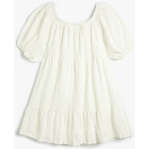 Fisto Elbise Balon Kol Katlı