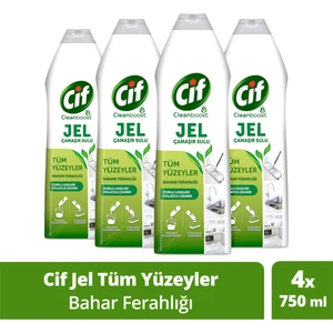 Jel Yüzey Temizleyici Tüm Yüzeyler İçin Çamaşır Suyu Katkılı Bahar Ferahlığı 750 ml x4