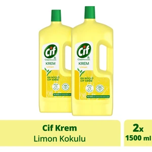Krem Yüzey Temizleyici Limon Kokulu Yağ ve Kireç Sökücü Leke Çıkarıcı 1500 ml x2