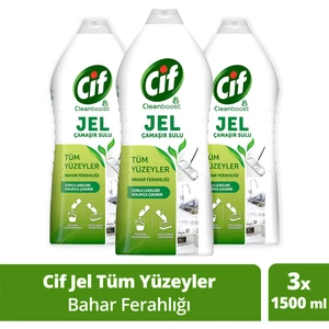 Jel Yüzey Temizleyici Tüm Yüzeyler Çamaşır Suyu Katkılı Bahar Ferahlığı 1500 ml x3