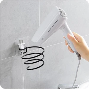 Alper Banyo Güçlü Yapışkanlı Siyah Fön Makinesi Askısı Saç Kurutma Makinesi Tutacağı Yapışkanlı