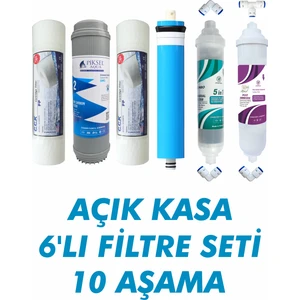 Alfa Dükkan Tüm Açık Kasa Su Arıtma Cihazları ile Uyumlu 10 Aşamalı Filtre Seti