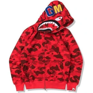 A3##bape Hoodies Bape Shark Hoodie Siyah Pembe (Yurt Dışından)