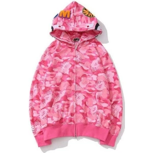 A3##bape Hoodies Bape Shark Hoodie Siyah Pembe (Yurt Dışından)