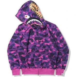 A3##bape Hoodies Bape Shark Hoodie Siyah Pembe (Yurt Dışından)