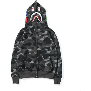 A3##bape Hoodies Bape Shark Hoodie Siyah Pembe (Yurt Dışından)