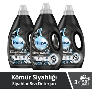 Sıvı Çamaşır Deterjanı Kömür Siyahlığı, Siyahlar İçin Bakım Sağlayıcı Sıvı Deterjan 3 LT x3