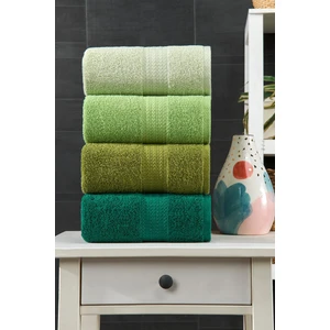 Pamuk (Cotton) 4'lü Yeşil El-Yüz-Saç Havlu Seti 50 x 90CM