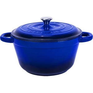 Döküm Yuvarlak Tencere Döküm Demir Kapak New Heritage Serisi Çap(Ø)26cm. - Mavi