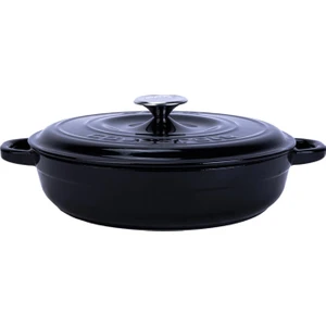 Döküm Yuvarlak Çok Amaçlı Yayvan Tencere New Heritage Serisi Çap(Ø)28cm. - Siyah