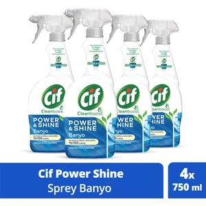 Power Shine Cleanboost Sprey Temizleyici Banyo Için Temizleyici ve Kireç Çözücü 750 ml X4