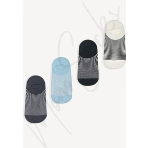 Mono Socks 4'lü Görünmez Sneakers Çizgili Çorap