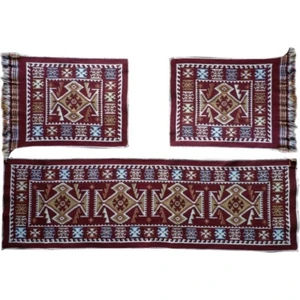 Elmass 3'lü Oto Koltuk Kilim Set - Çift Taraflı - Yıkanabilir