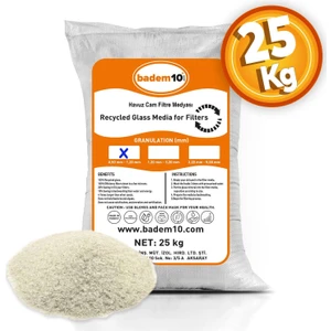 Cam Filtre Medyası 25 kg Havuz Filitre Temizleme Cam Kumu 0.50-1.20 mm