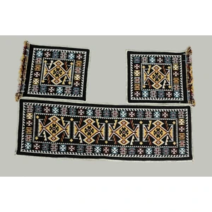Elmass 3'lü Oto Koltuk Kilim Set - Çift Taraflı - Yıkanabilir