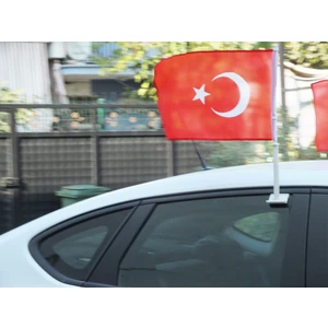 Konvoy Araç Türk Bayrağı Flamalı