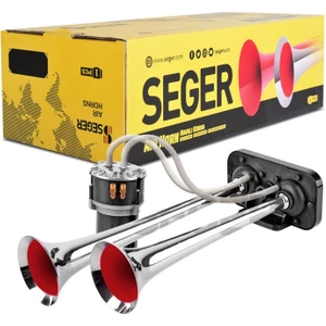 SEGER-85KH Fala Fala Kompresörlü Korna 12V, Krom Borulu, Melodili