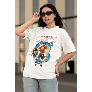 One Piece Luffy Kaido Beyaz Tişört