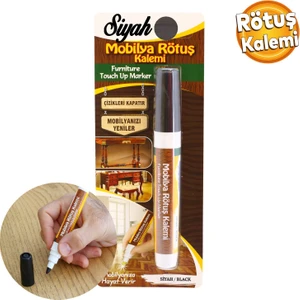 Mobilya Rötuş Kalemi Ahşap Masa Sehpa Dolap Kalemi Çizik Giderici Çatlak Kapatıcı Siyah