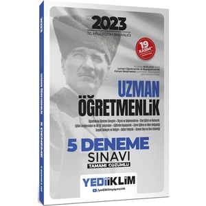 Yediiklim Yayınları - 2023 T.C. Millî Eğitim Bakanlığı Uzman Öğretmenlik 5 Deneme Sınavı Tamamı Çözümlü
