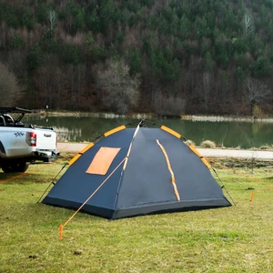 North Pacific Otomatik Çadır 4 Kişilik Suya Dayanıklı Gri 190T Polyester Malzeme