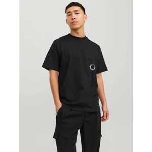 Jack & Jones Jcowater Overlay Tee Ss Crew Neck Erkek Tişört Siyah 12235293 Siyah - S