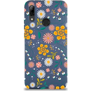 Huawei P Smart 2019 ile Uyumlu Lansman Kılıf Çiçek Tasarımlı Içi Kadife Kapak