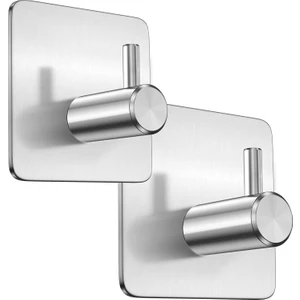 Zift Unique 2 Adet Paslanmaz Çelik İnox Banyo Askısı Bornoz Askısı Havlu Askısı Havluluk Paslanmaz Hooks
