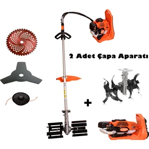 Japon Sırt Tırpan Toprak Çapalama Makinesi (2 Adet Çapa Aparatı)
