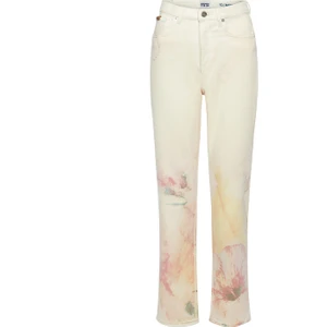 Denim Trip ROSIE Bootcut Fit Çiçek Desenli Ekru Kadın Jean Pantolon
