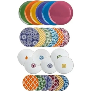 Morocco Desen Karma Renk 24 Parça 6 Kişilik Yemek Takımı