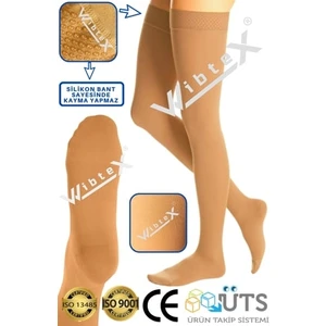 Diz Üstü Varis Çorabı Burnu Kapalı (Ten Rengi) Orta Basınç Ccl2(Çift Bacak)