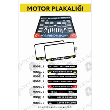 Karbon Soft Motorsiklet Takmatik Kişiye Özel Plakalık - 1