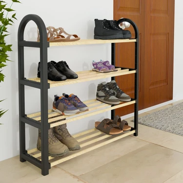 Stickwood 4 Katlı Masif Ahşap Ayakkabılık SW 6504 Fiyatı