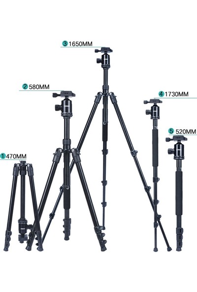 YKD Store Trıopo Oubao A-308S Ayarlanabilir Taşınabilir Alüminyum Alaşım Tripod (Yurt Dışından)