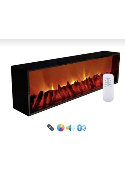 Tv Sehpası Full Şömineli 170CM Bluetootlu Ses Sistemi 3 Farklı Aydınlanma Çeşidi Uzaktan Kumandalı