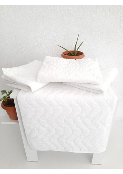 Kapitoneli Yastık Koruyucu Alez Fermuarlı Beyaz 50x70 cm 2'li