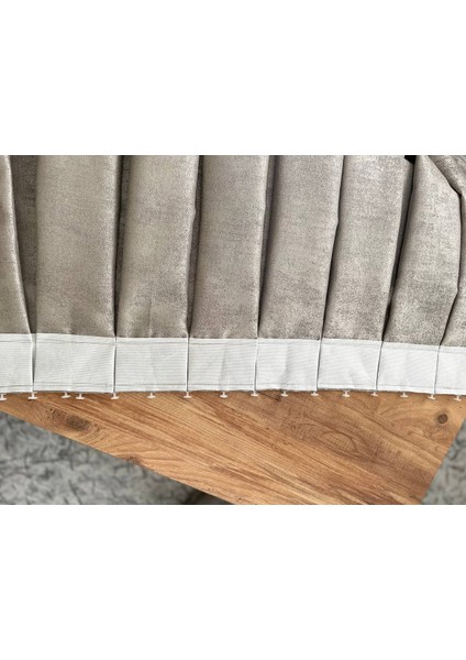 Curtain Jakarlı Fon Perde Sahra Renk Çift Kanat modelleri