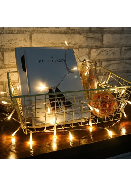 10 Metre 100 Ledli 8 Fonksiyonlu Dekoratif Lambader Sarı Lamba (3791)