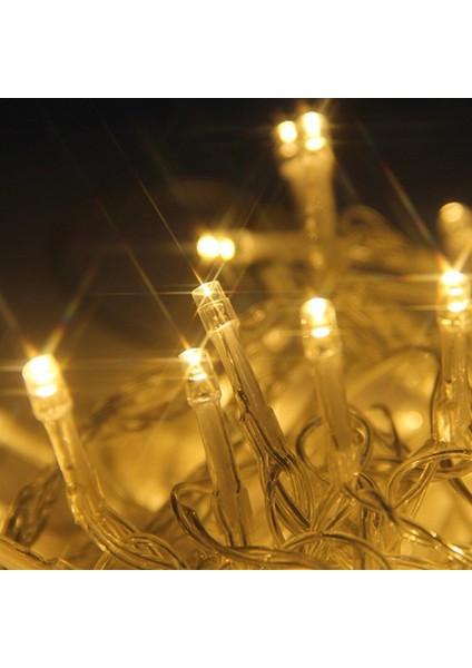 10 Metre 100 Ledli 8 Fonksiyonlu Dekoratif Lambader Sarı Lamba (3791)