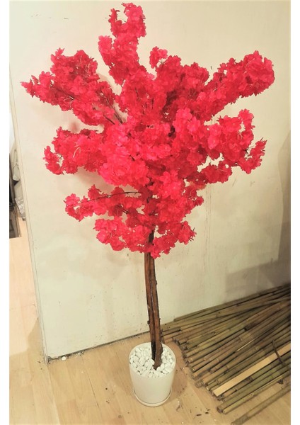 Yapay Fuşya Renk Koyu Pembe Bahardalı Ağacı 1.70 Metre Boyunda Yaz Ağacı Çiçek modelleri