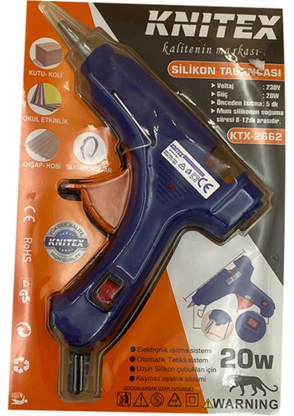 KTX-2662 Silikon Tabancası Ince 20W - Mavi