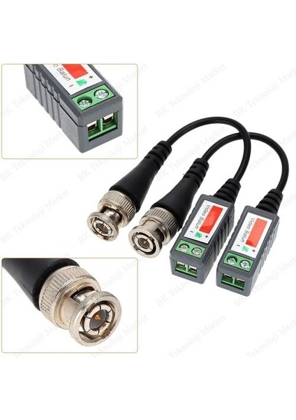 Cctv Kamera Bnc Dişi Video Balun Kamera Kablosu