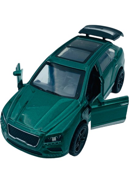 Popit Toys Metal Model Araba Kapıları Açılır Kapanır Çek Bırak Hareket Edebilen Lüks Suv Araç Bentley Yeşil